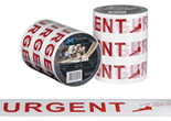 Packing Tape Urgent, White/Red, 48mm x 100m x 50 Micron 1 X Roll